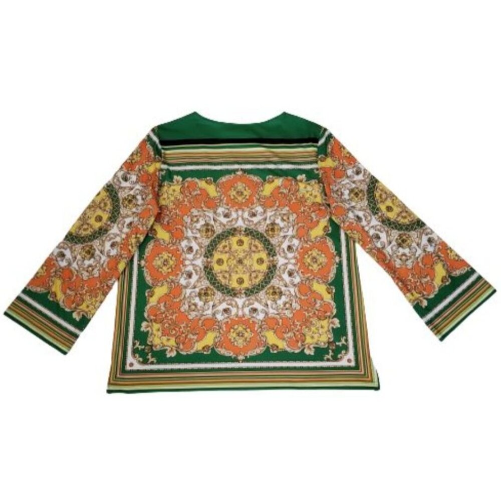 Maggie Sweet Women's Multicolor Medallion Print Long Sleeve Tunic Top Size Large - Picture 3 of 11